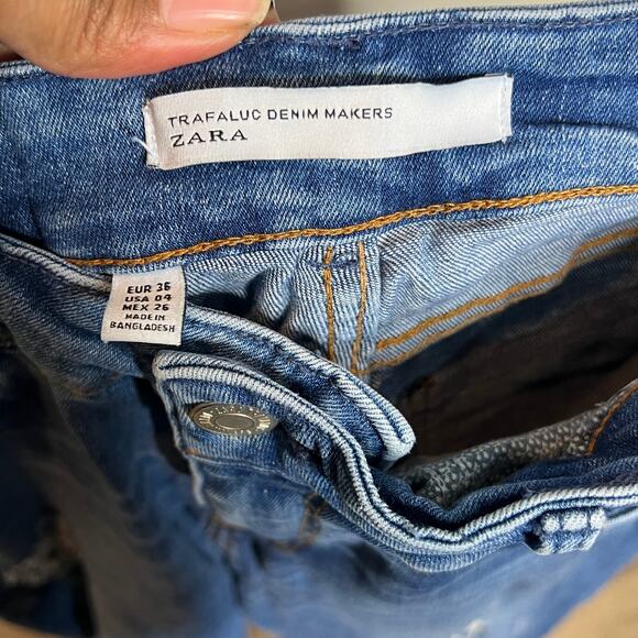 ZARA Trafaluc Denim Makers Distressed Low-Rise Skinny Jeans Women's Size 4 - Picture 9 of 9